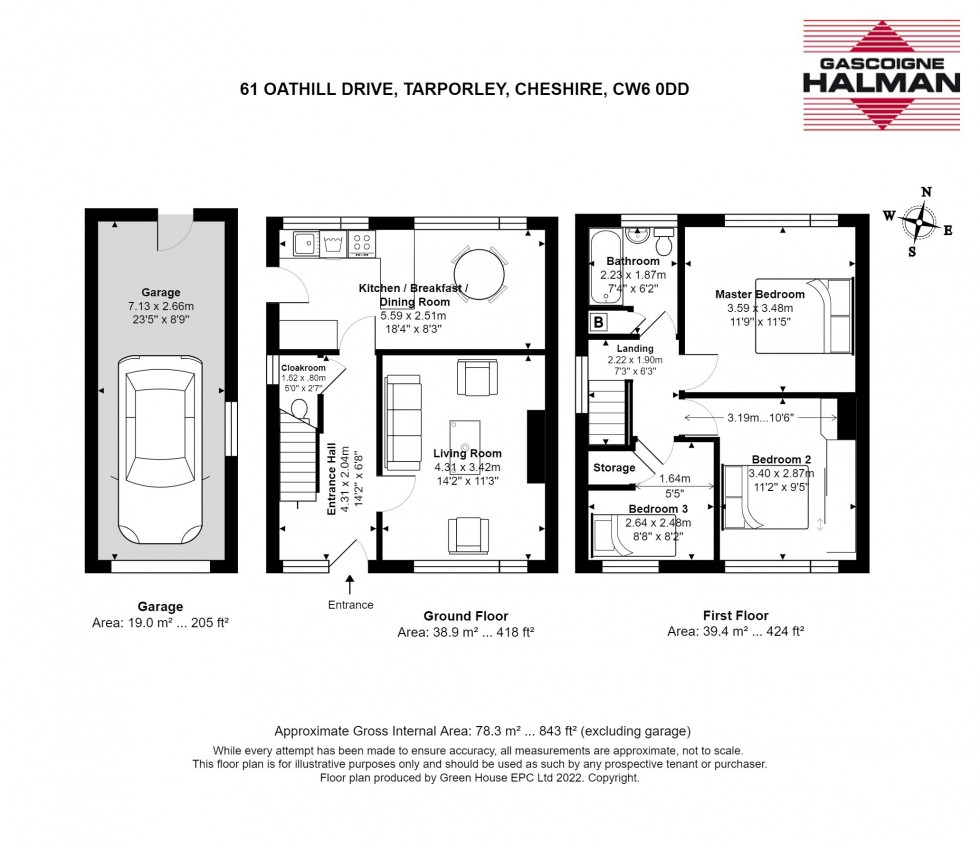 Floorplan for Oathills Drive, Tarporley