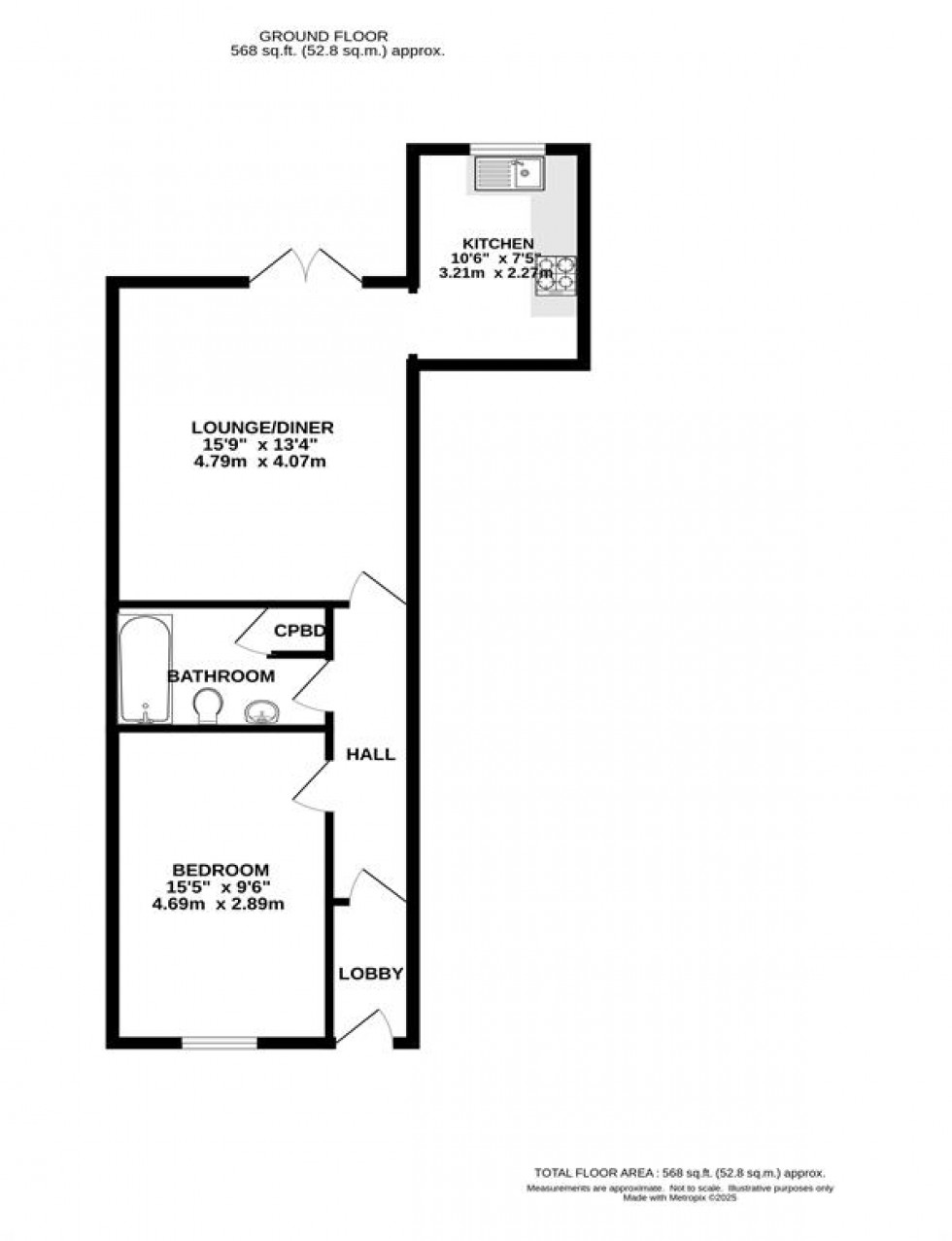 Floorplan for Market Street, Chapel-En-Le-Frith, High Peak