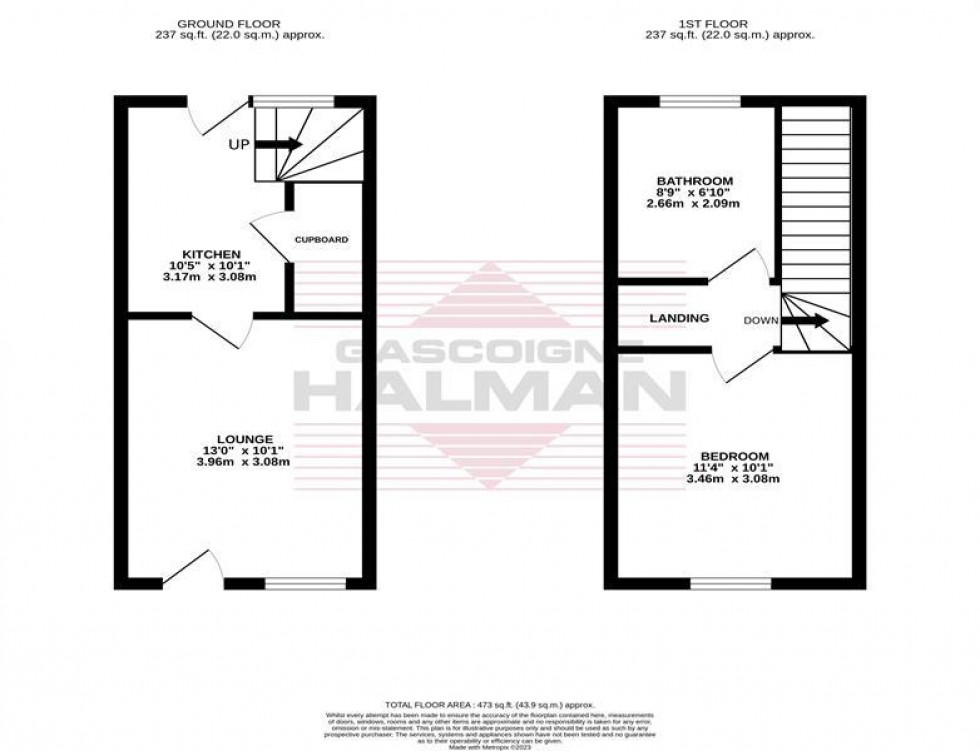 Floorplan for Honeycombe Cottages, Oak Road, Cheadle