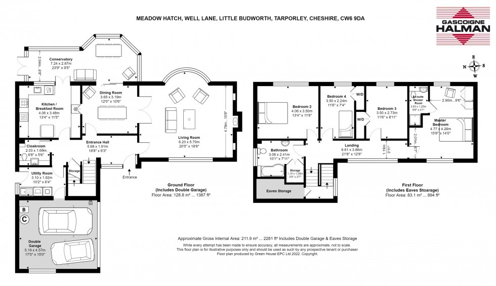 Floorplan for Well Lane, Little Budworth, Tarporley