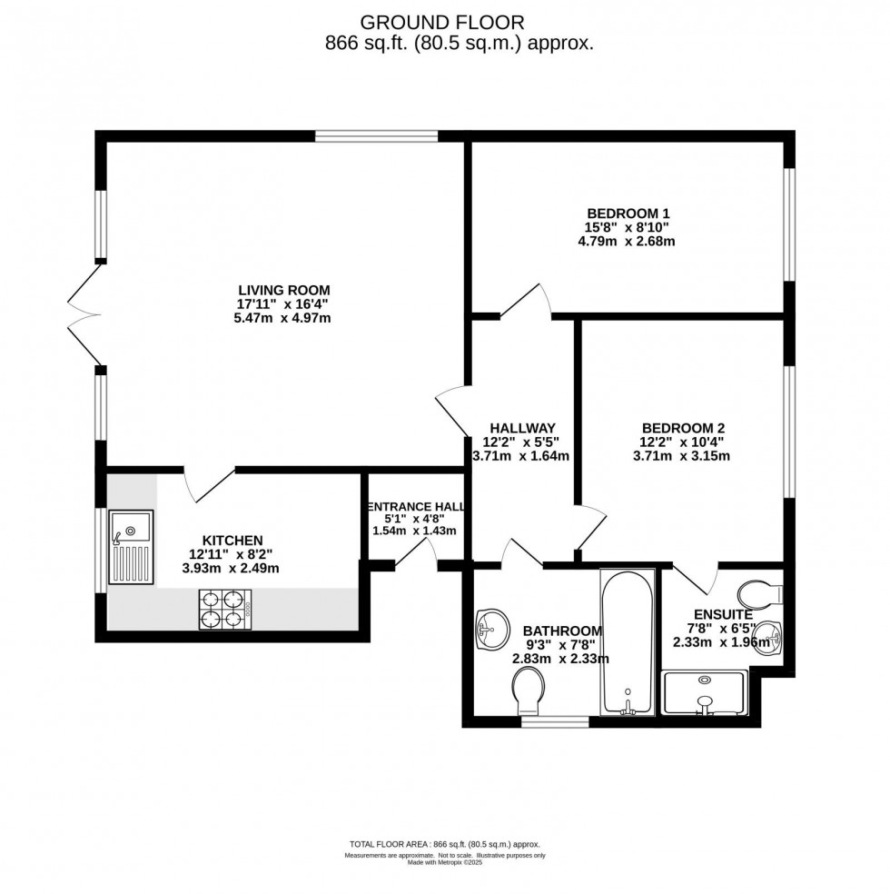 Floorplan for Oak Court, Gillbrook Road, Didsbury
