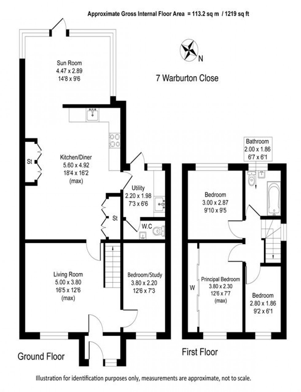 Floorplan for Warburton Close, Lymm