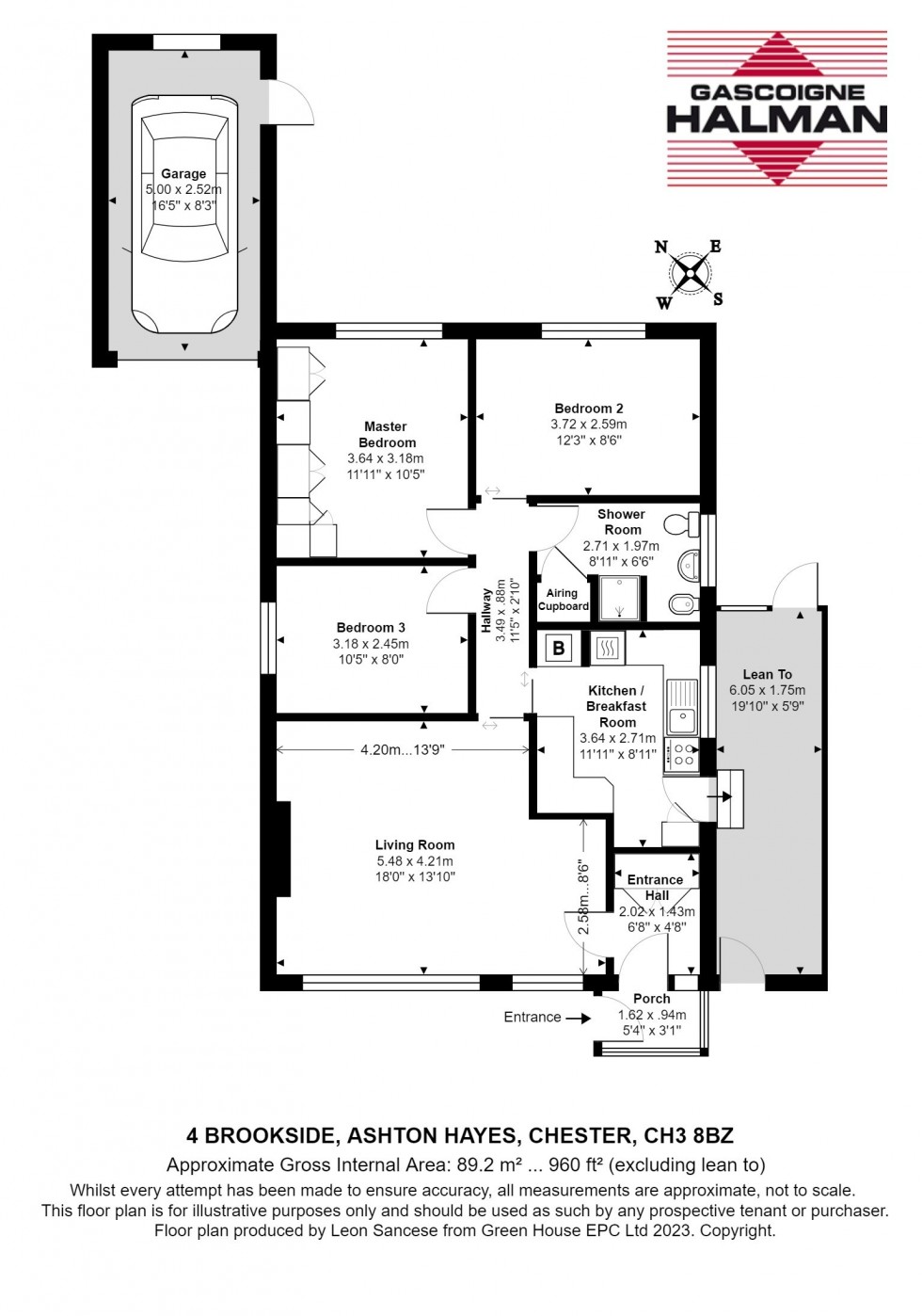 Floorplan for Brookside, Ashton Hayes, Chester
