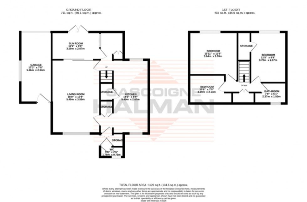 Floorplan for Thirsk Avenue, Sale, M33