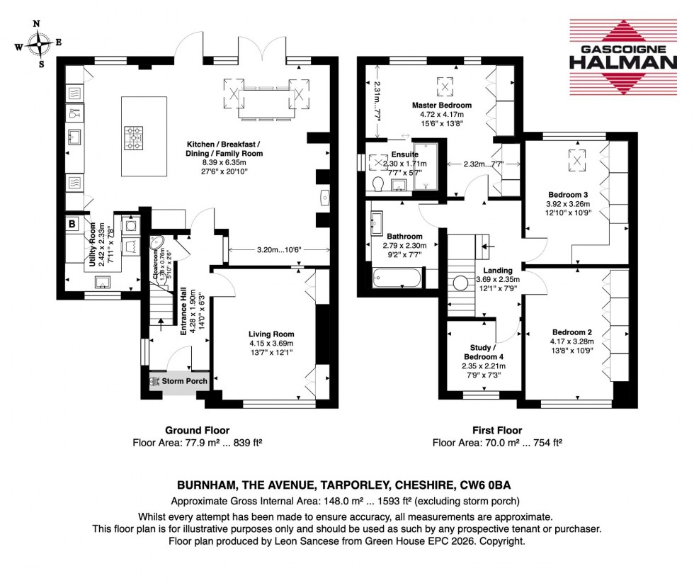 Floorplan for The Avenue, Tarporley, CW6