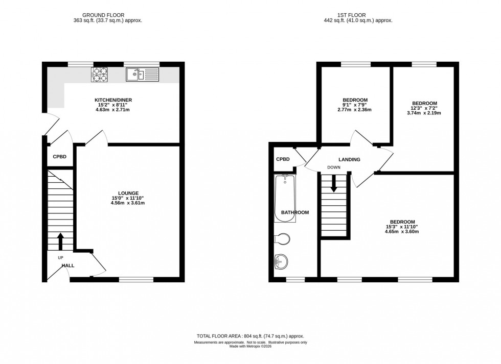 Floorplan for Anchor Avenue, Chapel-En-Le-Frith, SK23