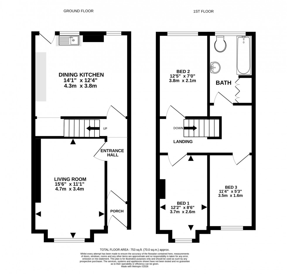 Floorplan for Brown Street, Altrincham, WA14