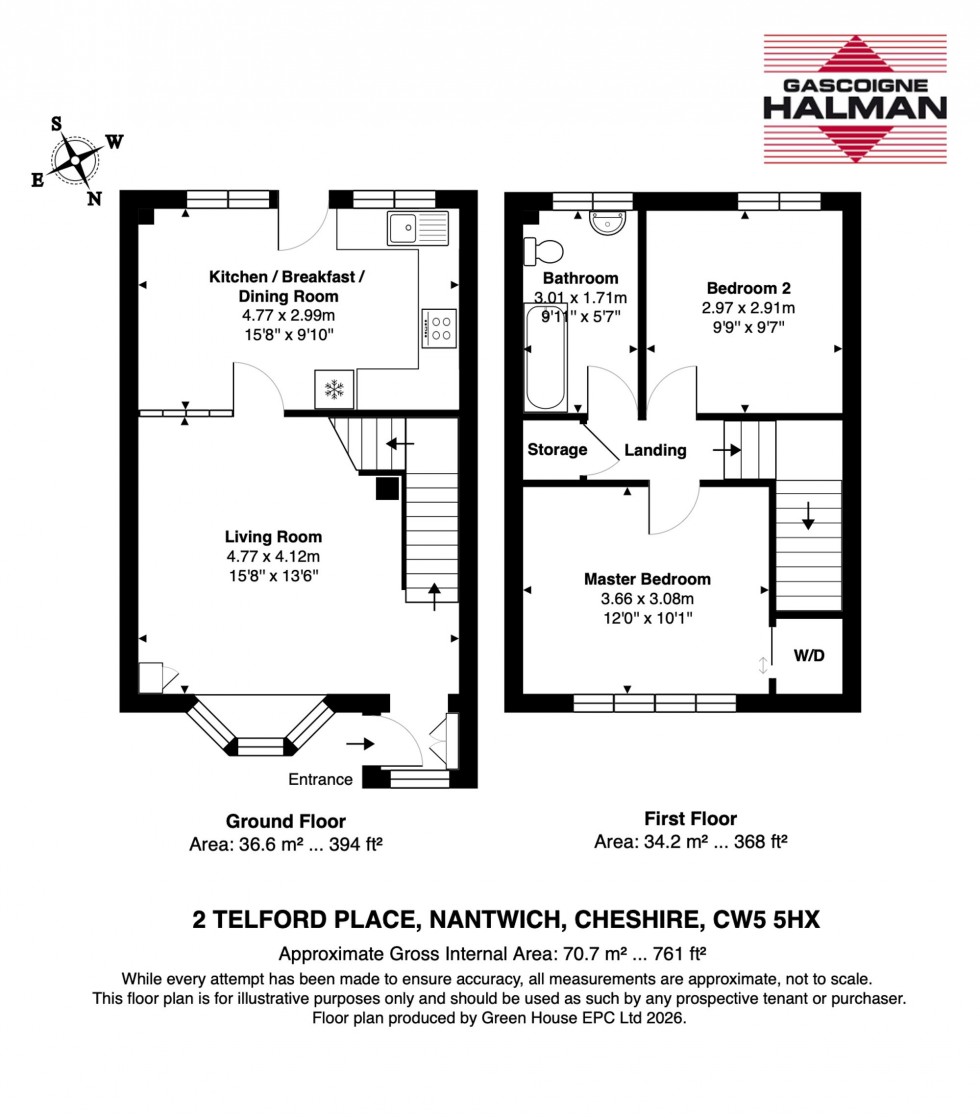 Floorplan for Telford Place, Nantwich, CW5
