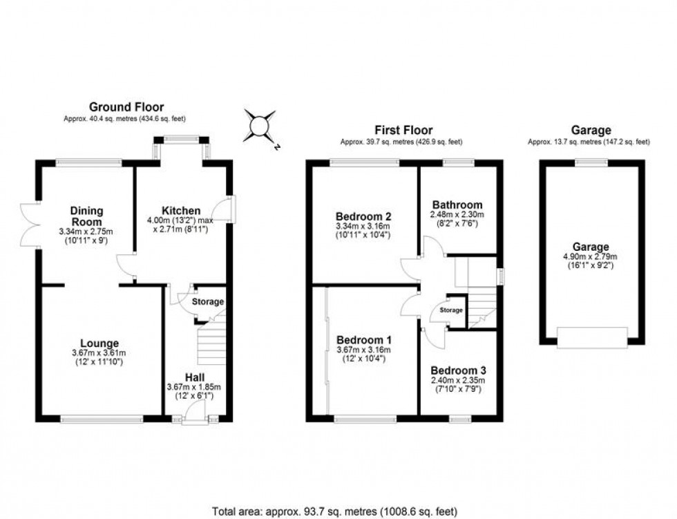 Floorplan for Rockfield Drive, Helsby, Frodsham