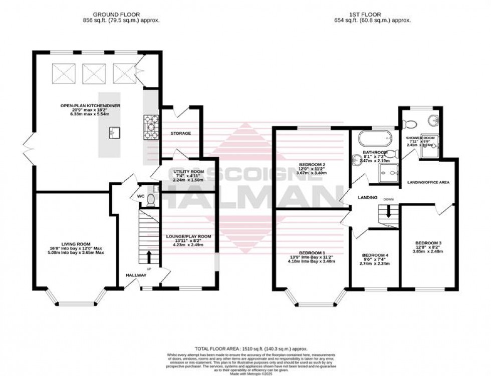 Floorplan for Queensway, Heald Green, Cheadle
