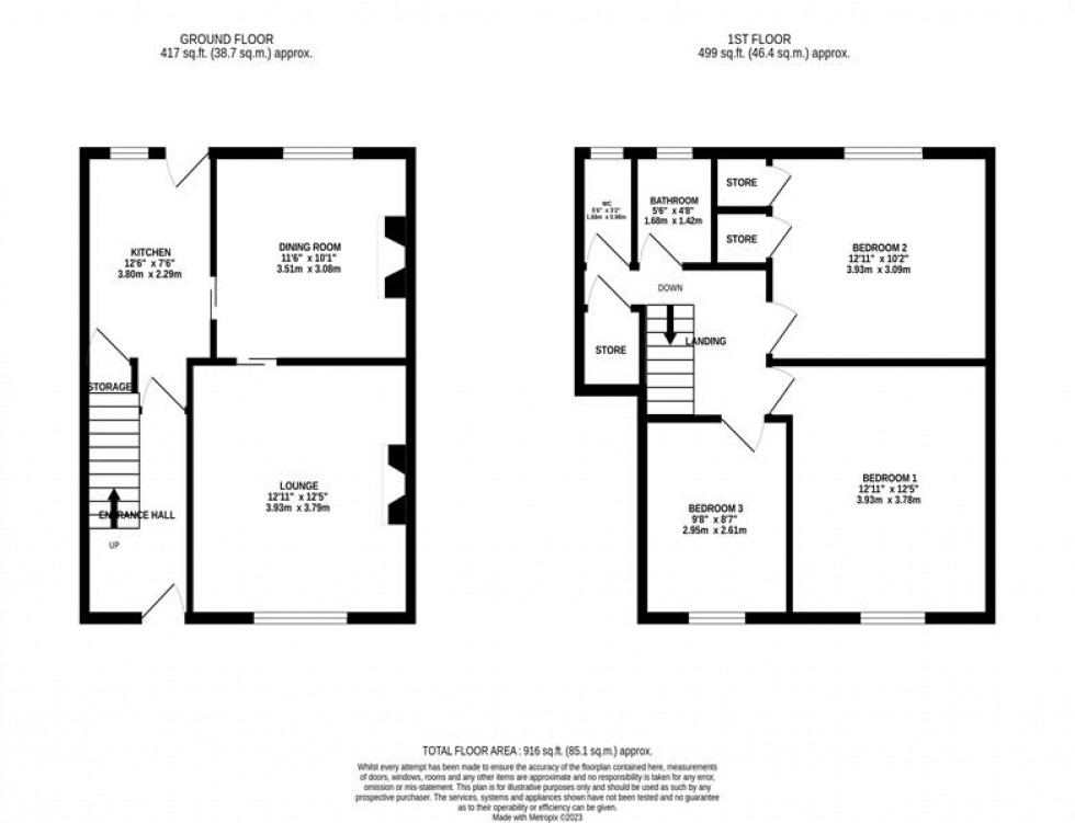 Floorplan for Chester Road, Helsby, Frodsham