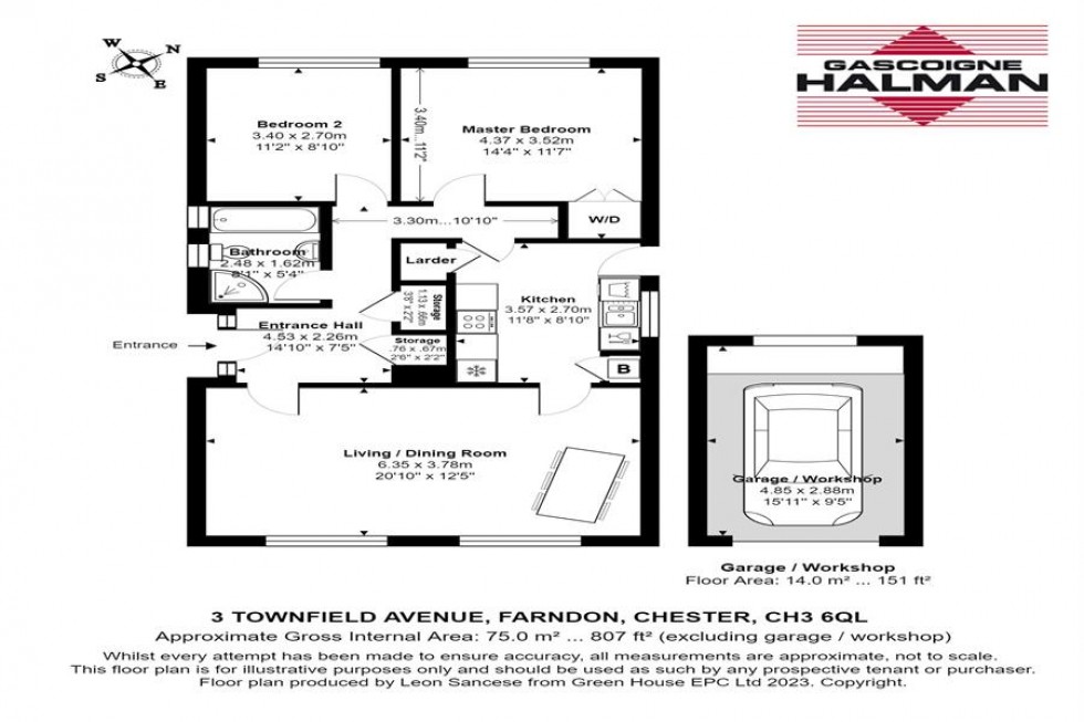 Floorplan for Excellent value bungalow in Townfield Avenue