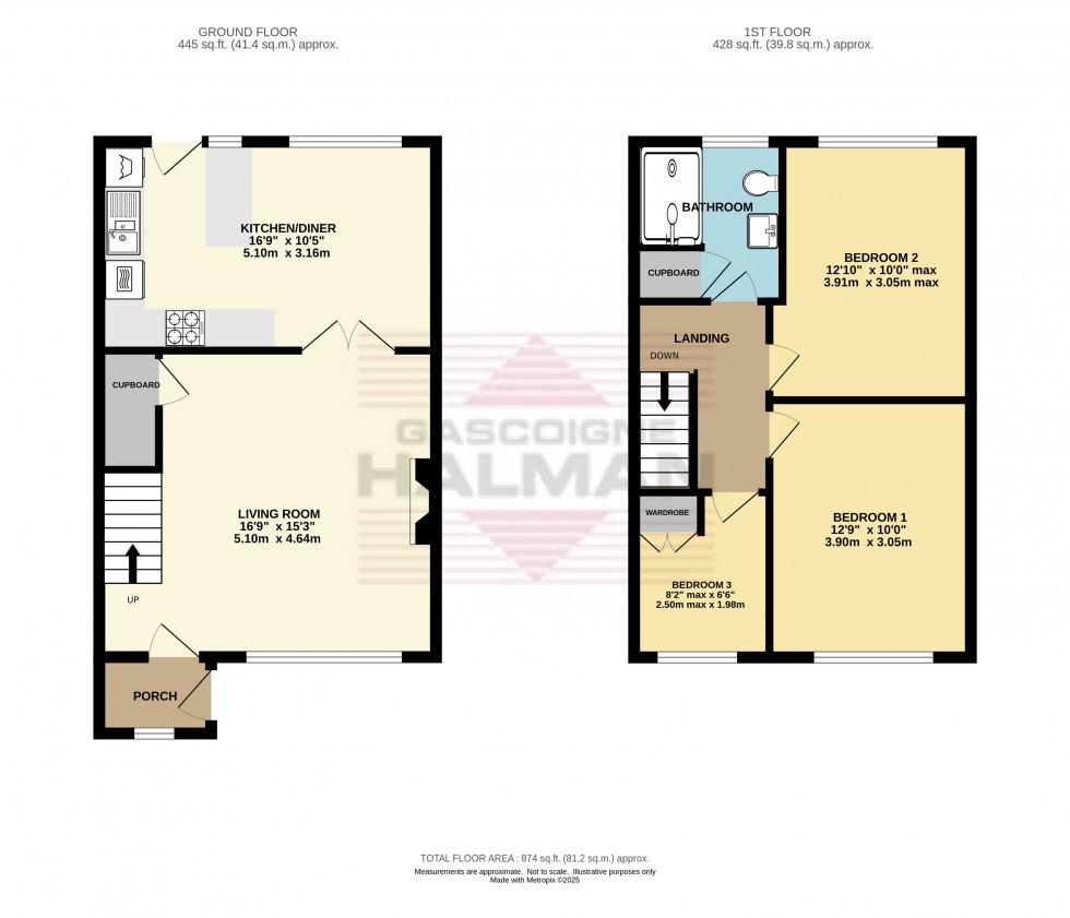 Floorplan for Longclough Drive, Glossop