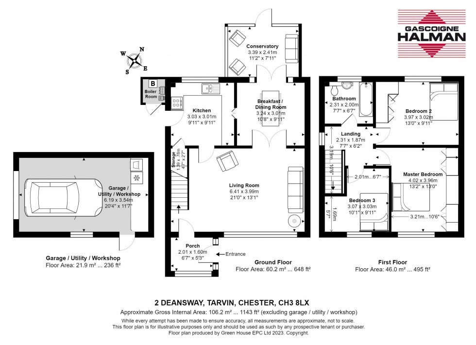 Floorplan for Deansway, Tarvin