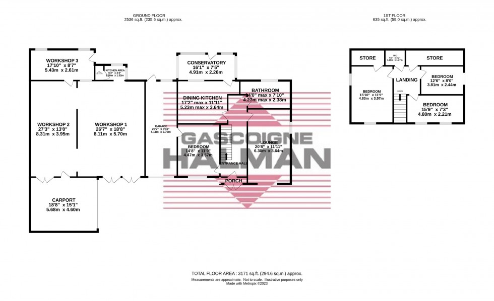 Floorplan for WORKSHOP AND HOUSE FOR SALE, Cote Green Lane, Marple Bridge