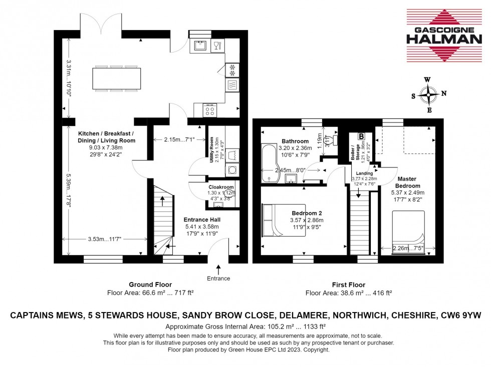 Floorplan for Sandy Brow Close, Tarporley Road, Cotebrook