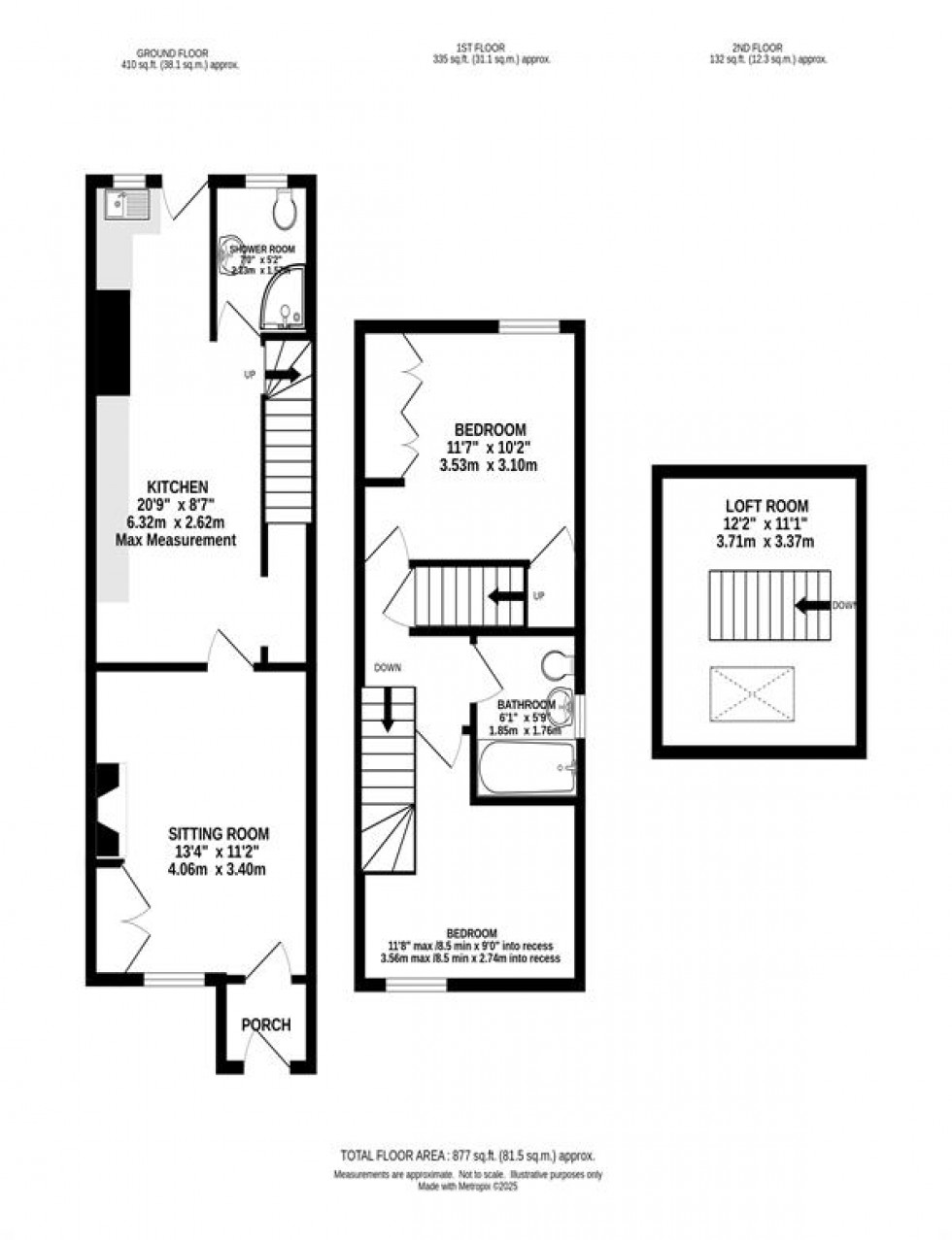 Floorplan for Buxton Road, Furness Vale, High Peak, Derbyshire