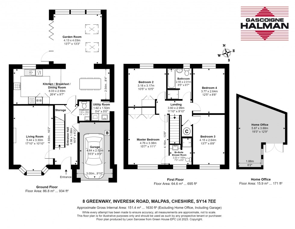 Floorplan for Greenway, Inveresk Road, Tilston