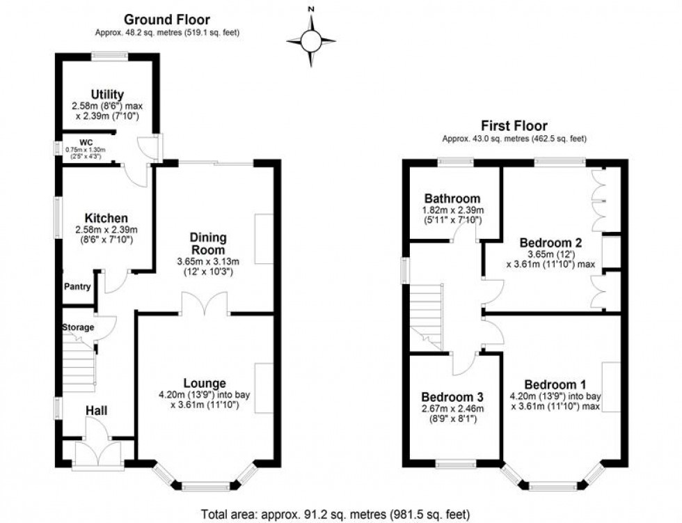 Floorplan for Marlborough Drive, Helsby, Frodsham