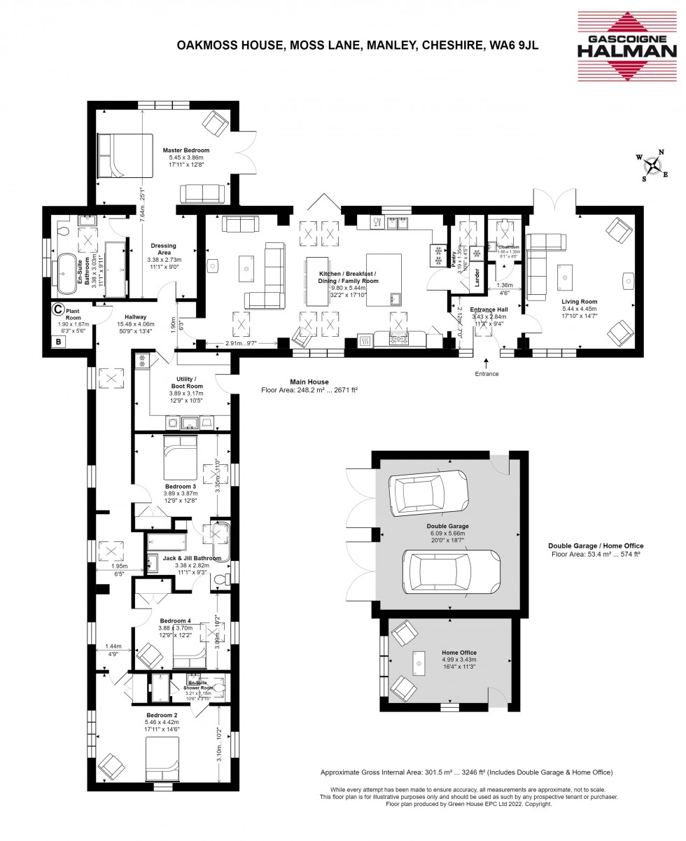 Floorplan for Moss Lane, Manley