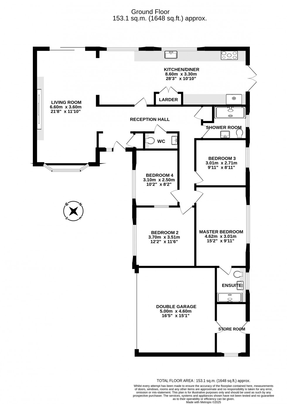 Floorplan for Fully refurbished contemporary detached bungalow in a popular residential location