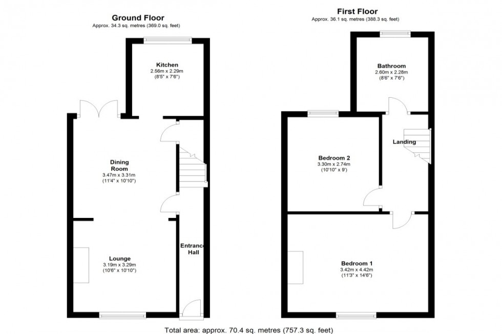 Floorplan for Newfield Terrace, Helsby, Frodsham