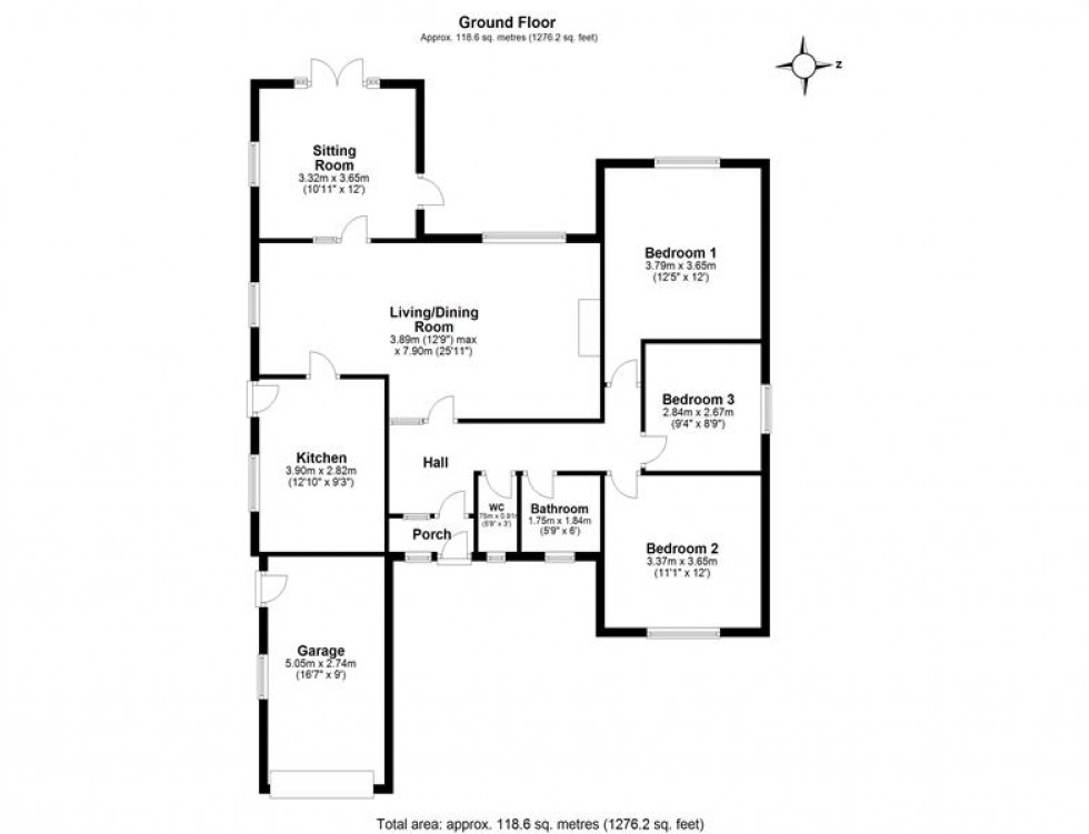 Floorplan for Grasmere Road, Frodsham