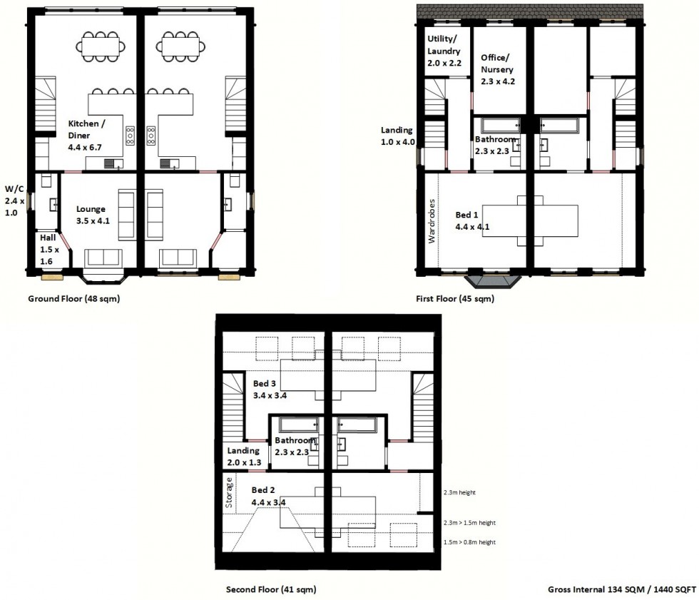 Floorplan for Plot 2, St Lukes, Dyar Terrace, Northwich