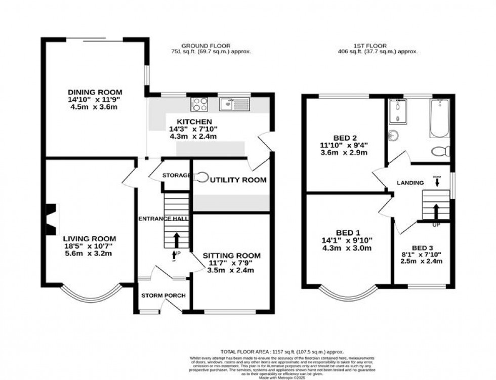 Floorplan for Tewkesbury Avenue, Hale