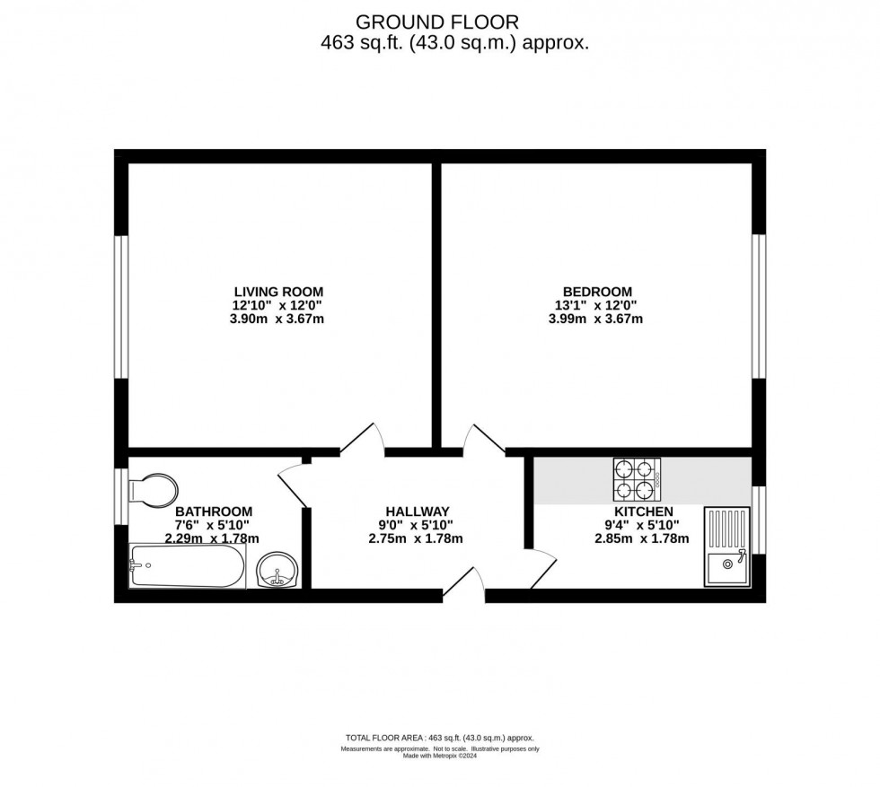 Floorplan for Block A/Chorlton Court, Brantingham Road, Manchester