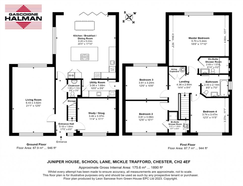 Floorplan for School Lane, Mickle Trafford