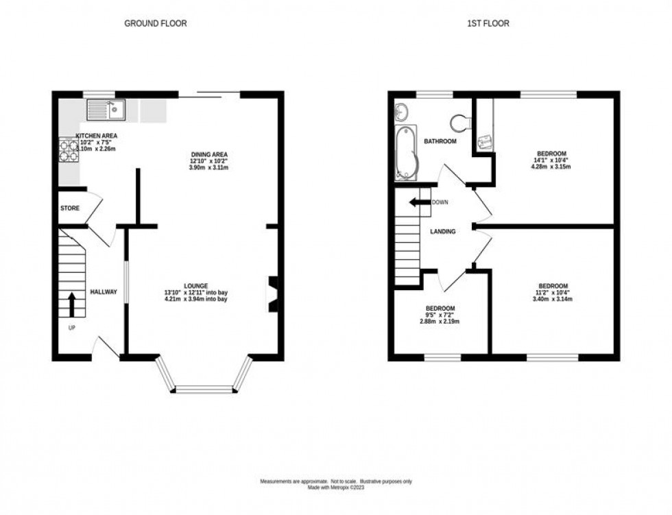 Floorplan for Meadow Lane, Dove Holes, Buxton