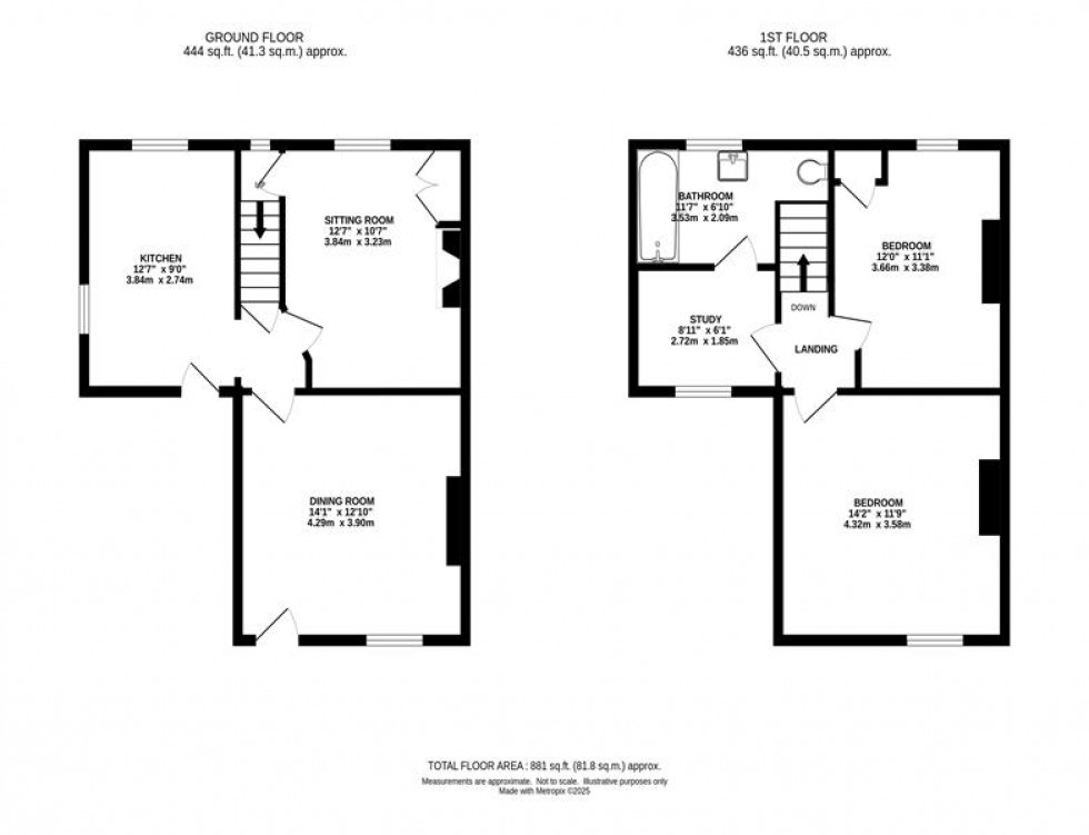 Floorplan for The Owlers, Whaley Bridge, High Peak