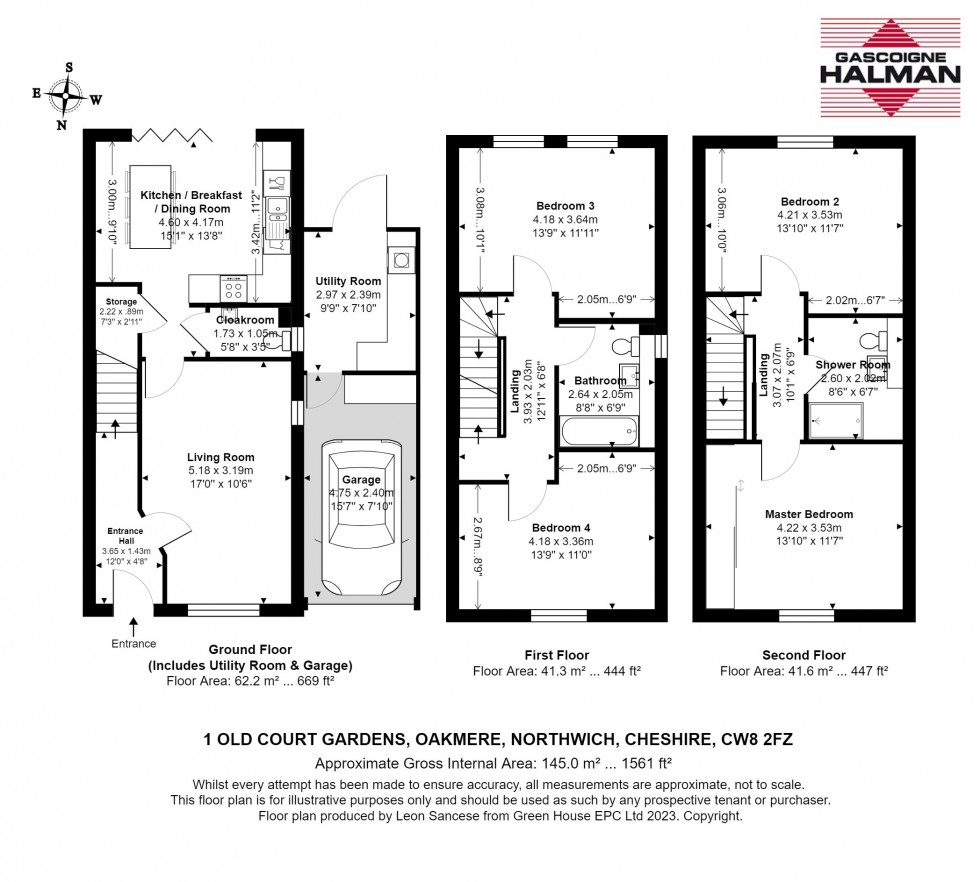 Floorplan for Old Court Gardens, Oakmere