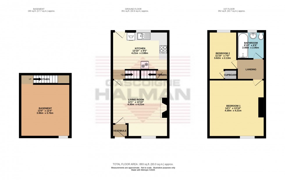 Floorplan for Conduit Street, Tintwistle, Glossop