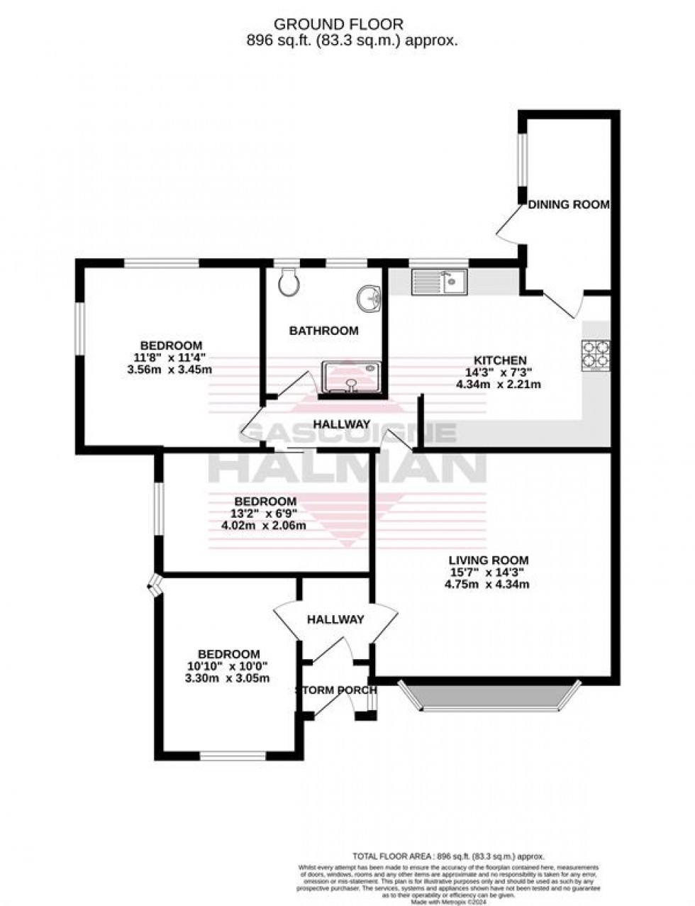 Floorplan for Burns Avenue, Cheadle