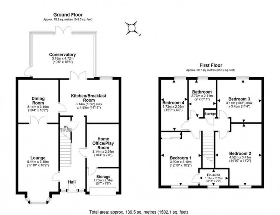 Floorplan for Waterside Drive, Frodsham