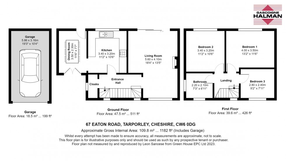 Floorplan for Eaton Road, Tarporley