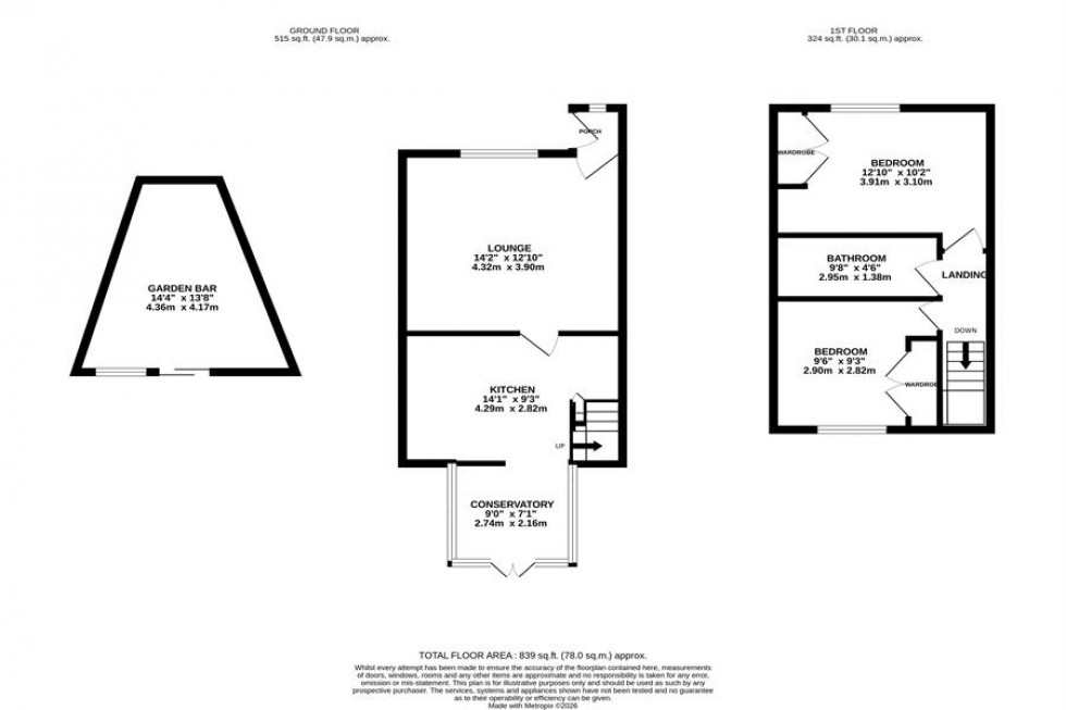 Floorplan for Clumber Road, Poynton