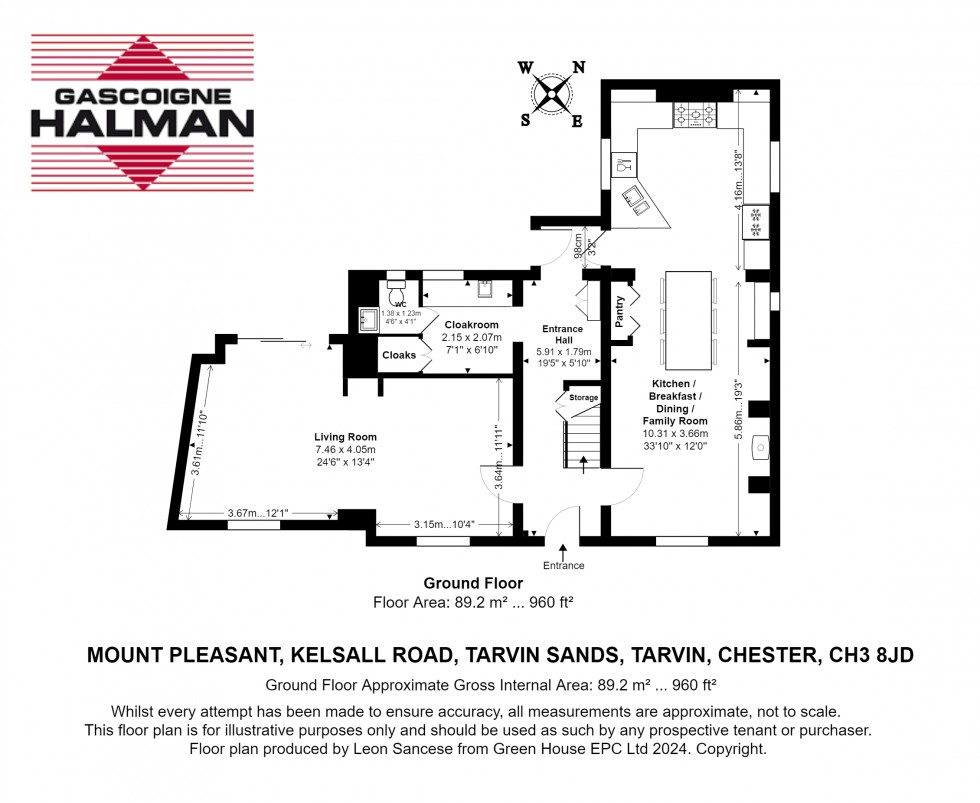 Floorplan for Kelsall Road, Tarvin Sands, Chester