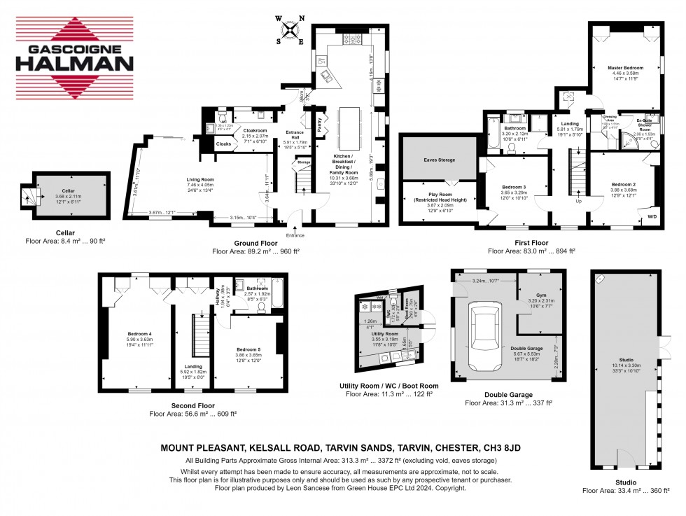 Floorplan for Kelsall Road, Tarvin Sands, Chester