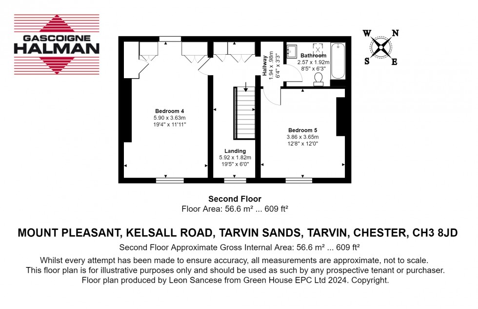 Floorplan for Kelsall Road, Tarvin Sands, Chester