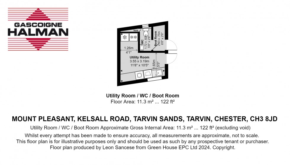 Floorplan for Kelsall Road, Tarvin Sands, Chester