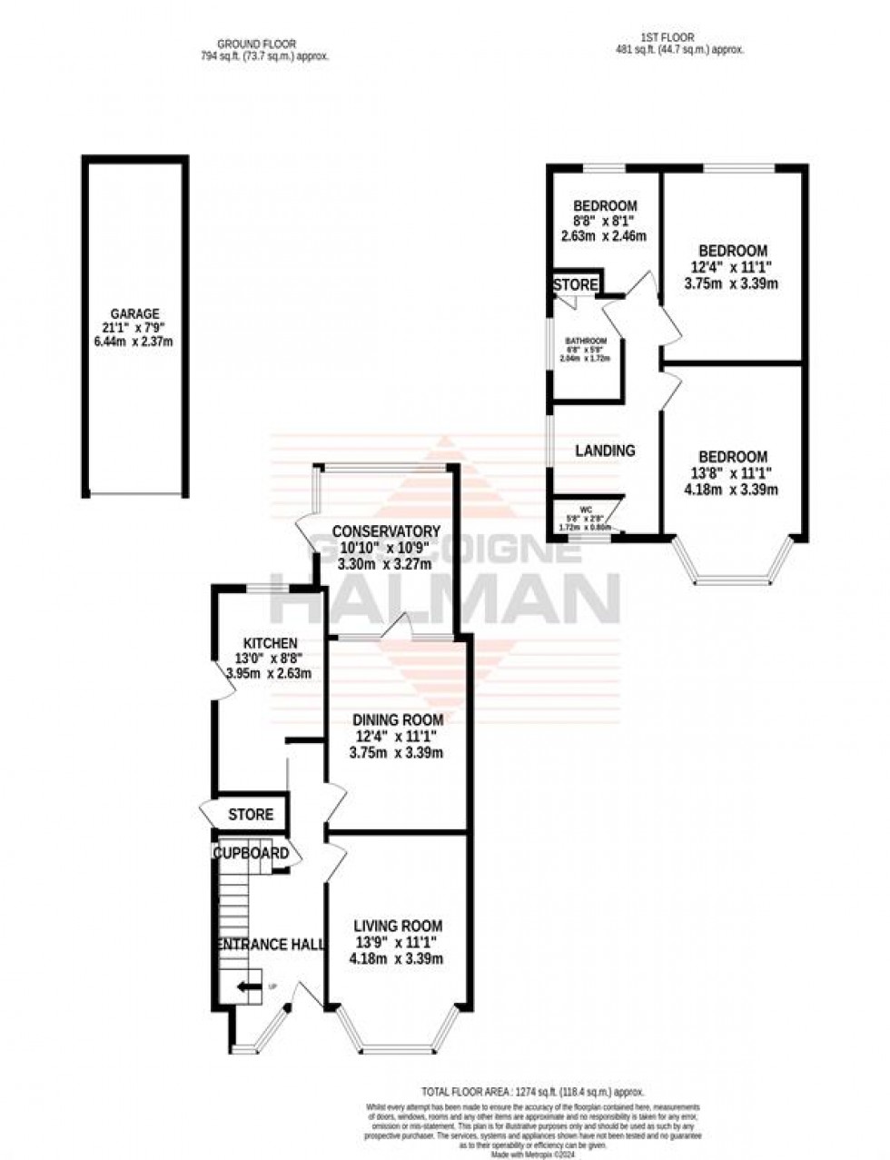 Floorplan for Church Lane, Sale
