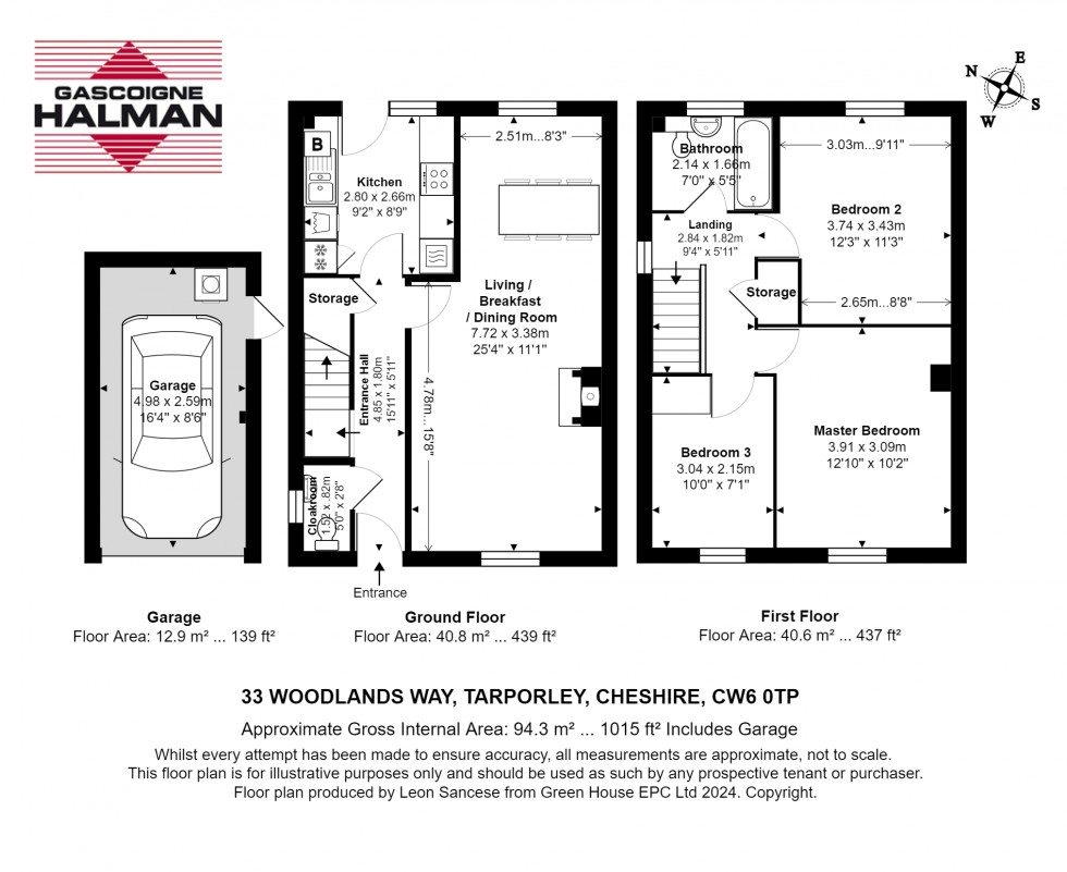 Floorplan for Woodlands Way, Tarporley