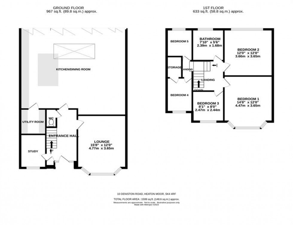 Floorplan for Deniston Road, Heaton Moor