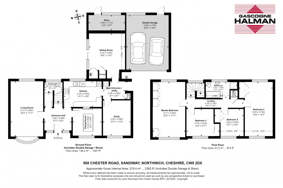 Floorplan for Chester Road, Sandiway