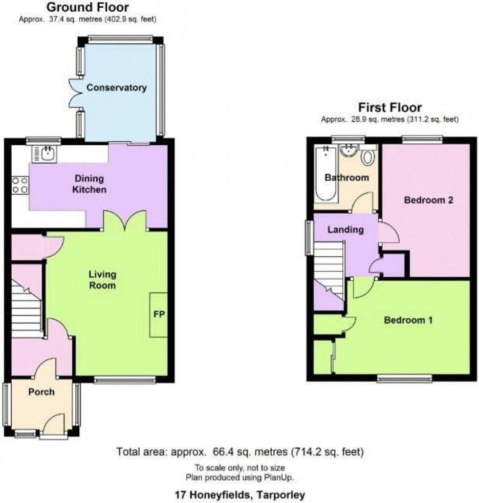 Floorplan for Honeyfields, Tarporley