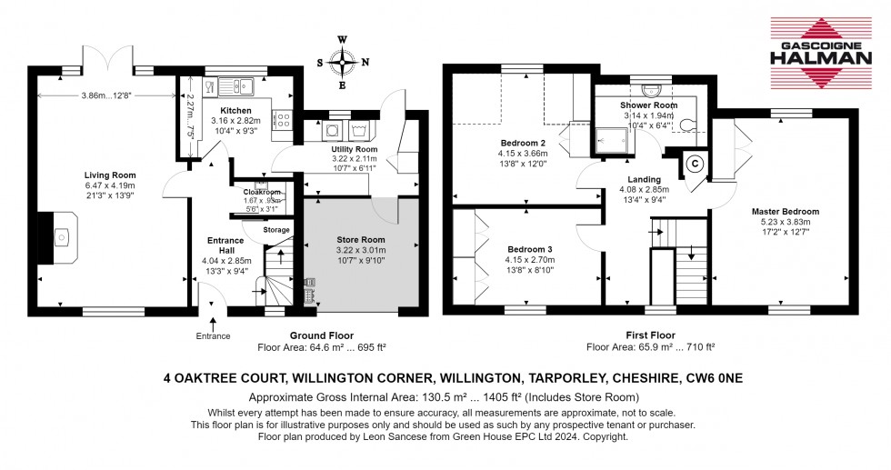 Floorplan for Oaktree Court, Willington Corner, Willington, Tarporley