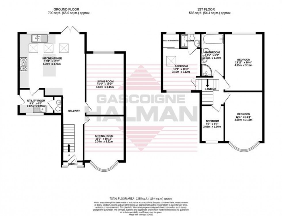 Floorplan for Wilcott Road, Gatley